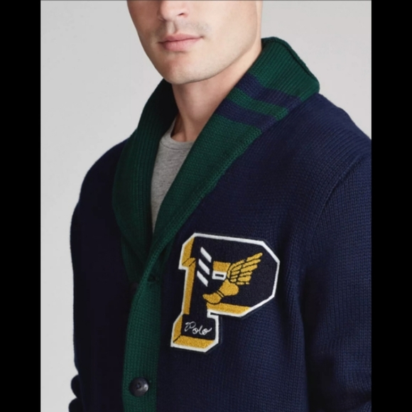 Polo Ralph Lauren P-wing Letterman Cardigan Size Small - Picture 7 of 11